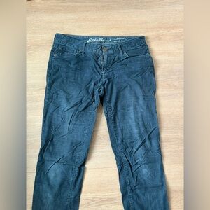 Eddie Bauer Women's Dark Blue Straight Leg Corduroy Pants